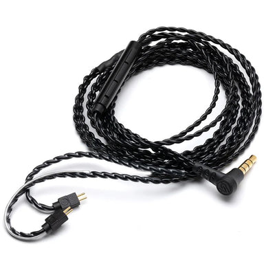 64audio cable with mic coiled cable with 2-pin connector