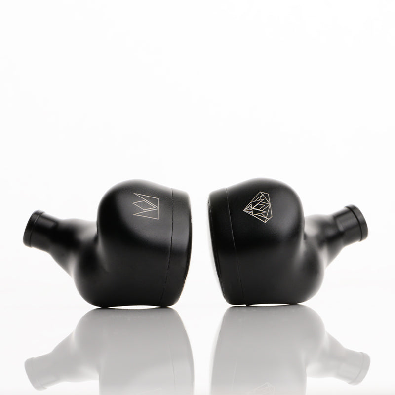 noble onyx in ear monitor stamped logo view