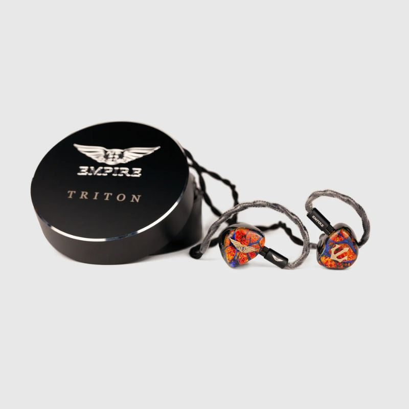 empire ears triton iem round metal case with iem