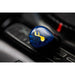 fatfreq maestro mini iem blue faceplate with yellow logo close up
