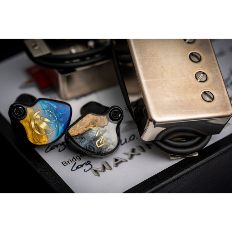 fir audio redux 6 iem custom next to guitar pickups
