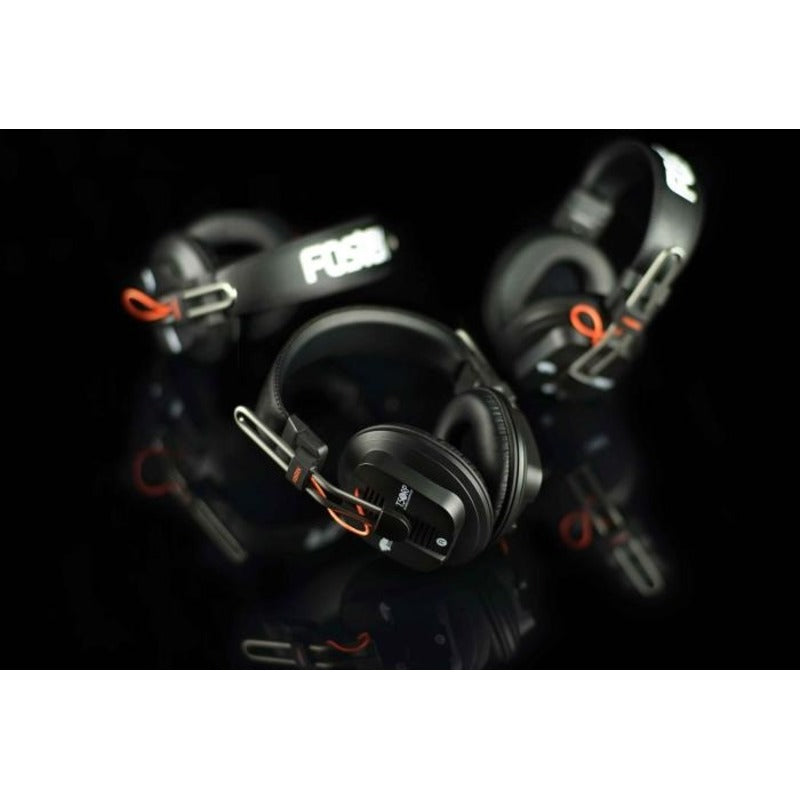 fostex headphones on reflective surface