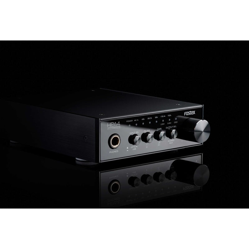 fostex hp-a4 dac amp front angled view