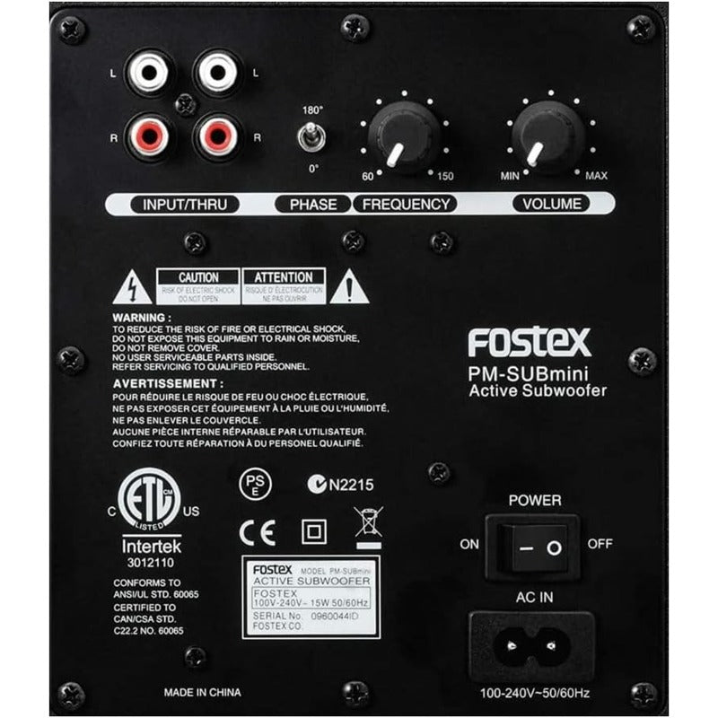 fostex pm submini2 subwoofer back view