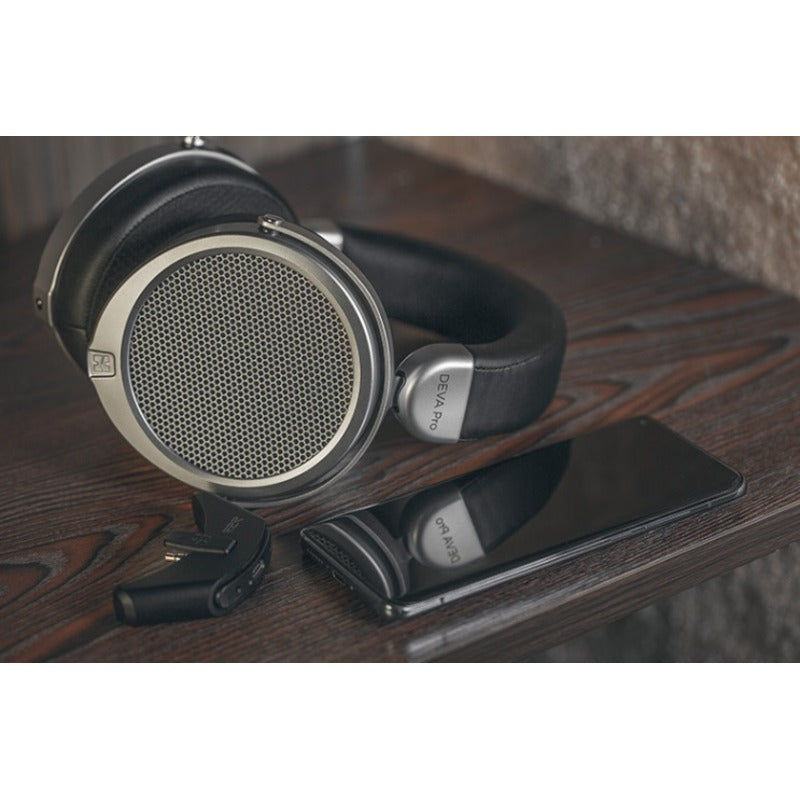 hifiman deva pro wireless on a table