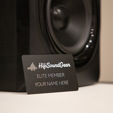 membership card leaning on a speaker