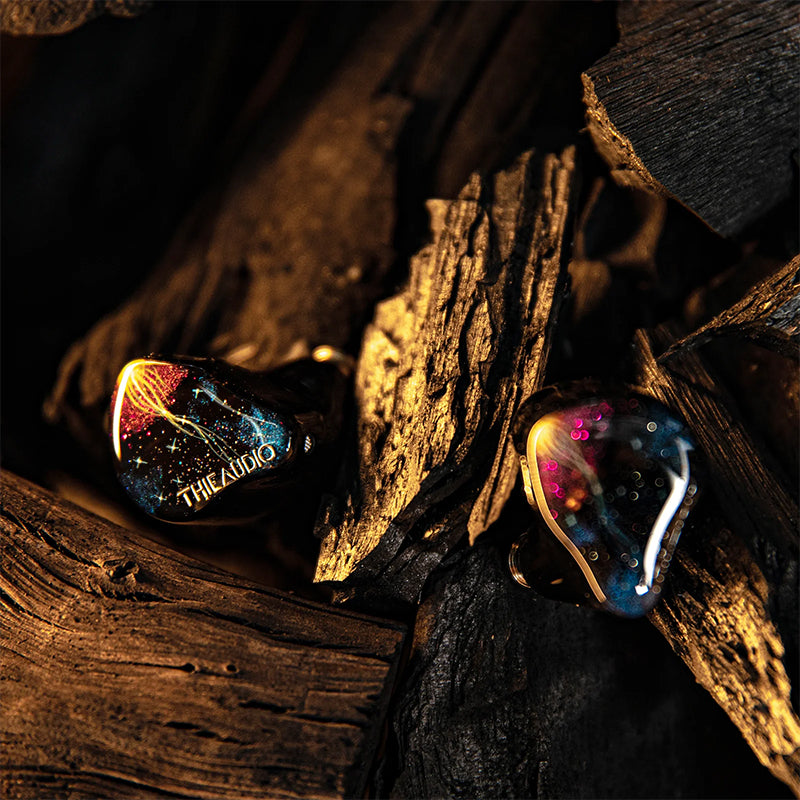 hype 10 in ear monitor with wood and orange light