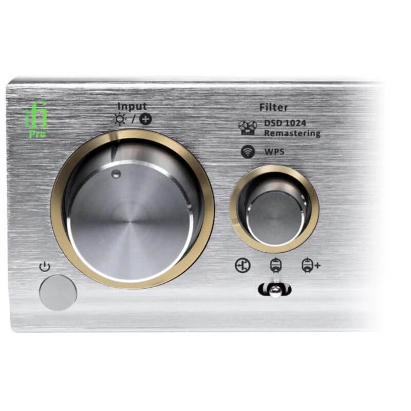 ifi audio pro idsd signature desktop dac amp input and filter knob