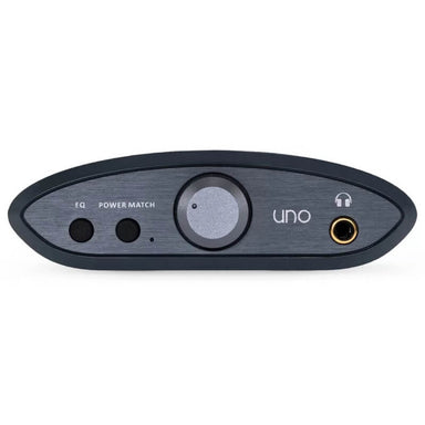 ifi audio uno portable dac amp front view volume knob and ports
