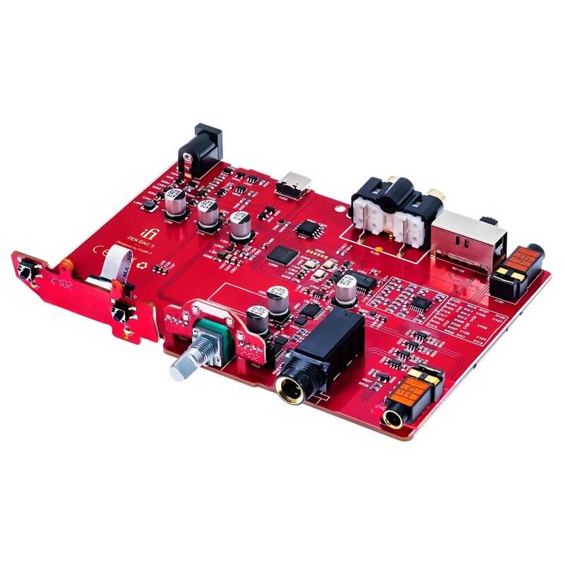 ifi audio zen dac 3 dac amp red circuit board top view