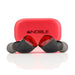 noble audio fokus amadeus front angled view with red charging case