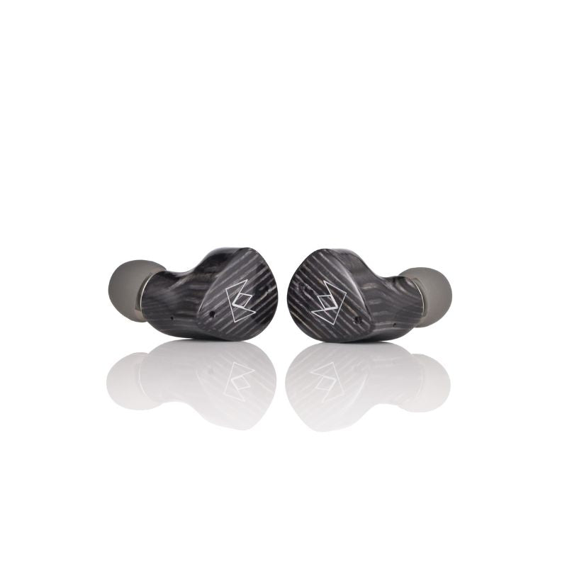 noble audio fokus prestige encore black earbuds angled view