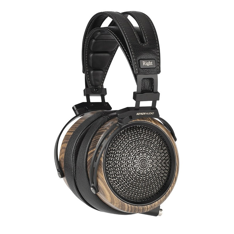 sendy audio peacock headphone black side tilted view