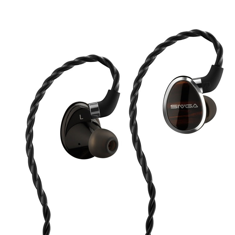 sivga nightingale iem front and back view with cable and ear tips