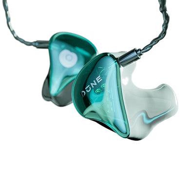 soundz dune iem green faceplate front and side view