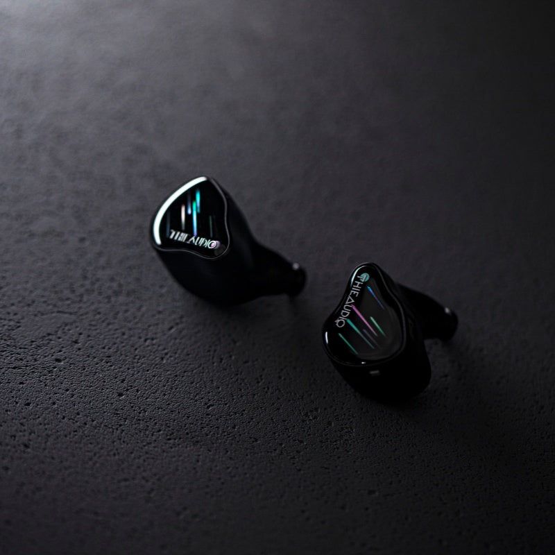thieaudio monarch mkiv iem front shells on black surface