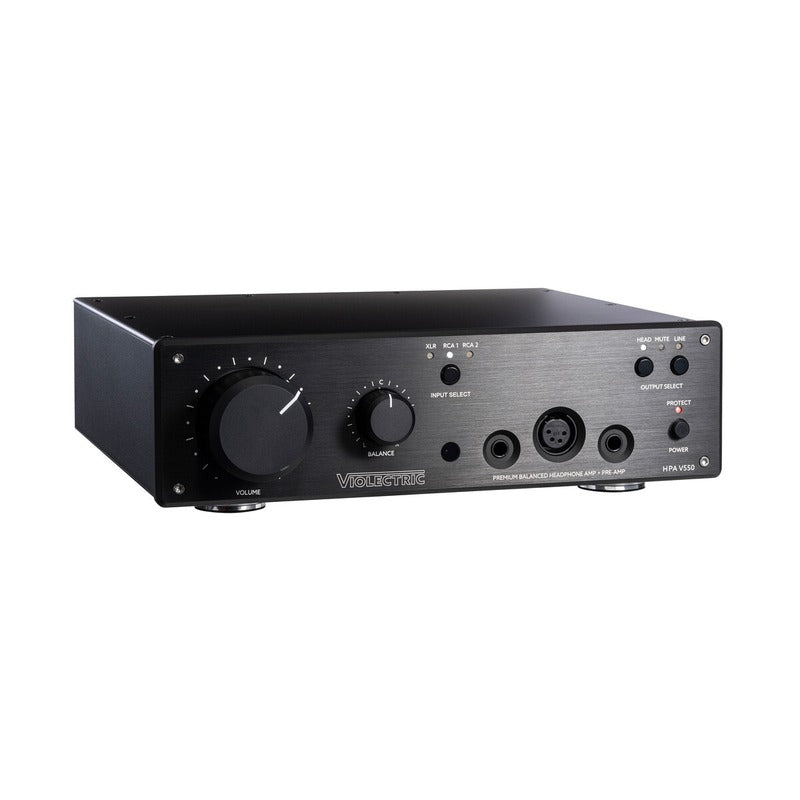 violectric hpa v550 headphone amplifier front tilted view